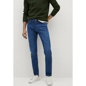 Mango Man's Jan Slim Fit Dark Jeans In Blue Size 36 NWT